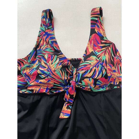 Swimsuits For All Swim One Piece Swimsuit Dress Multicolor Print - Picture 2 of 9